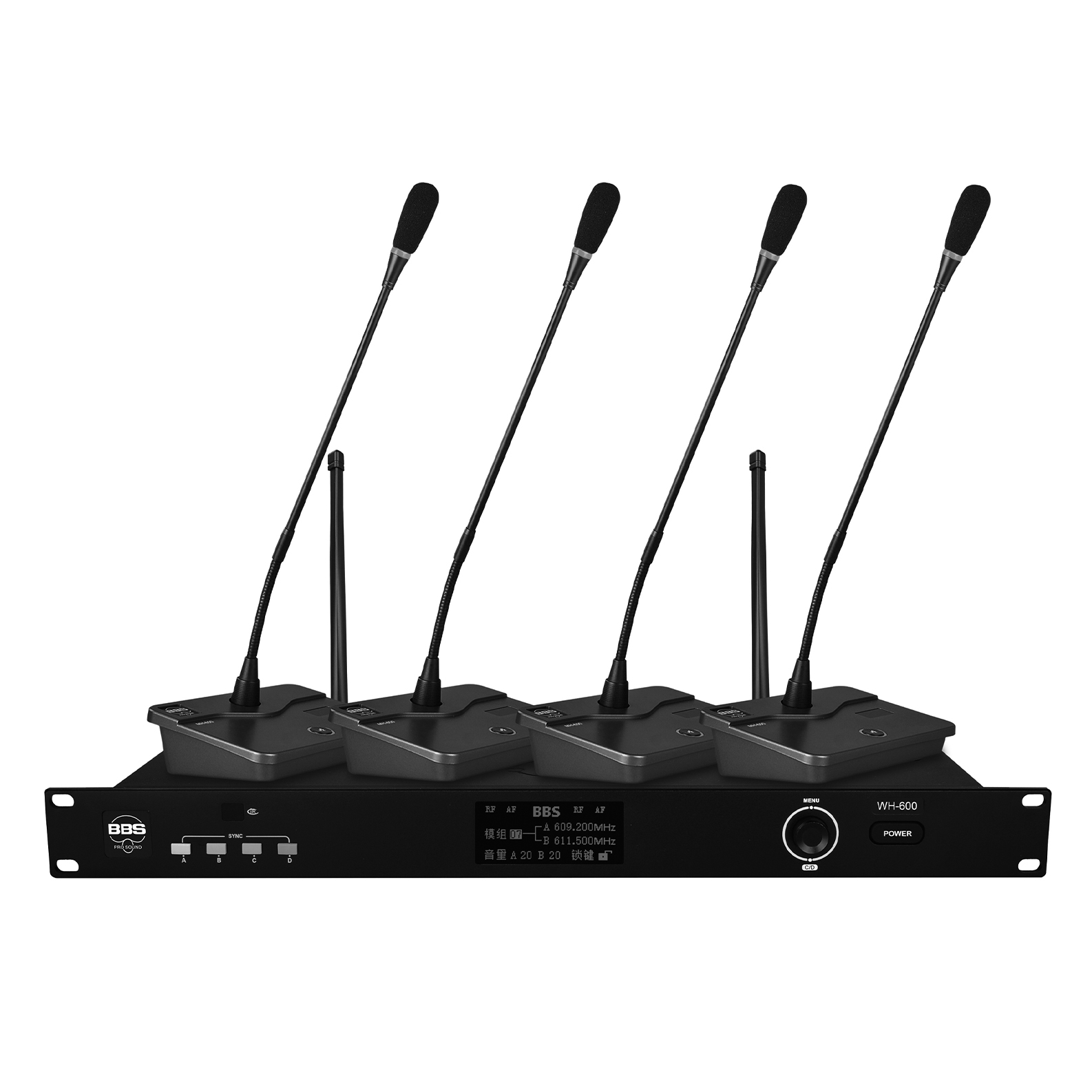 BBS商用話筒 WH-600 1拖4無線會議話筒 無線會議麥克風 單指向性 電容式話筒 BBS商用話筒 WH-600 1拖4無線會議話筒 無線會議麥克風 單指向性 電容式話筒