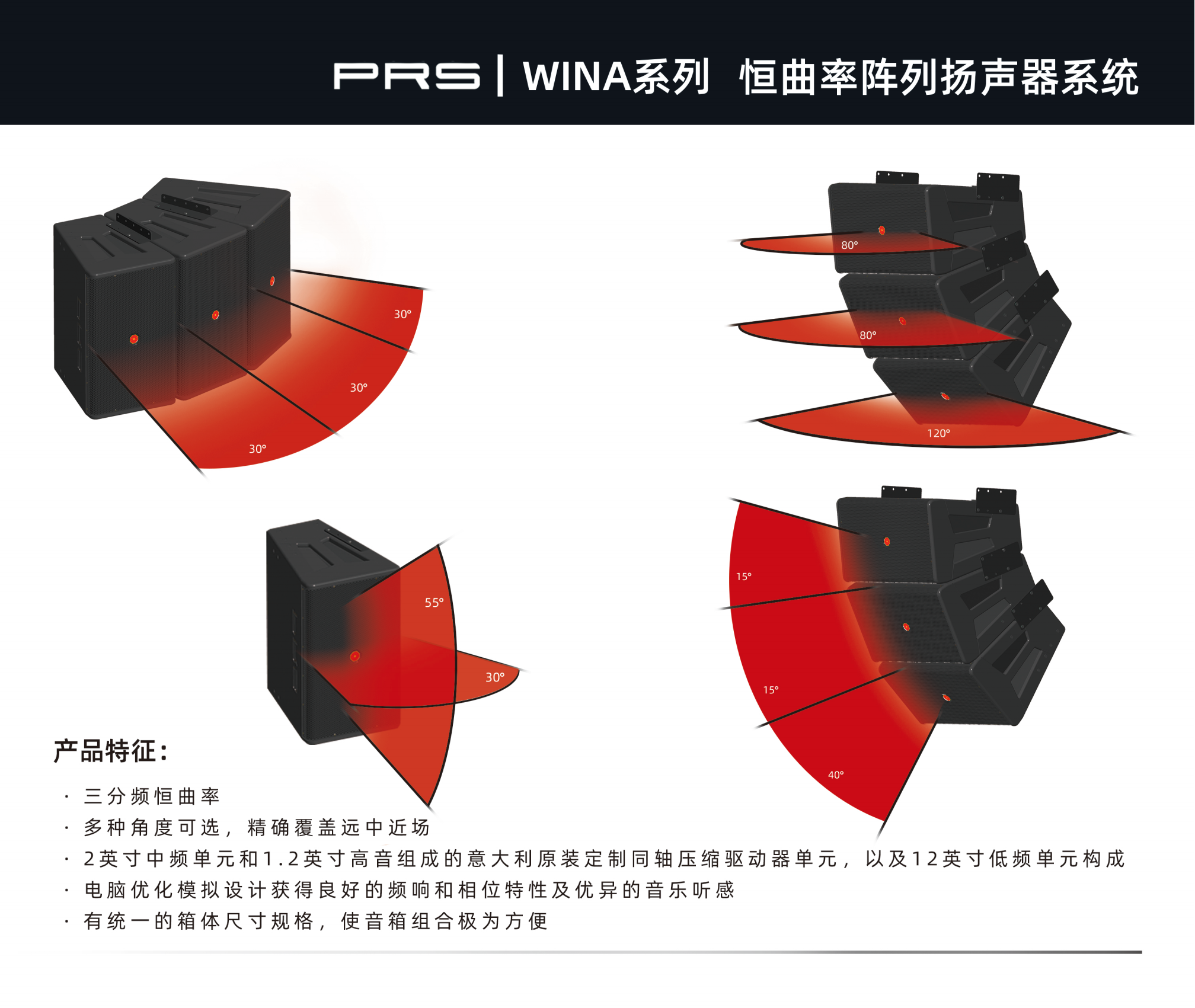 PRS PRS羞羞漫画官网 WINA係列恒曲率陣列揚聲器係統WINA-312H/312W/312N/312I